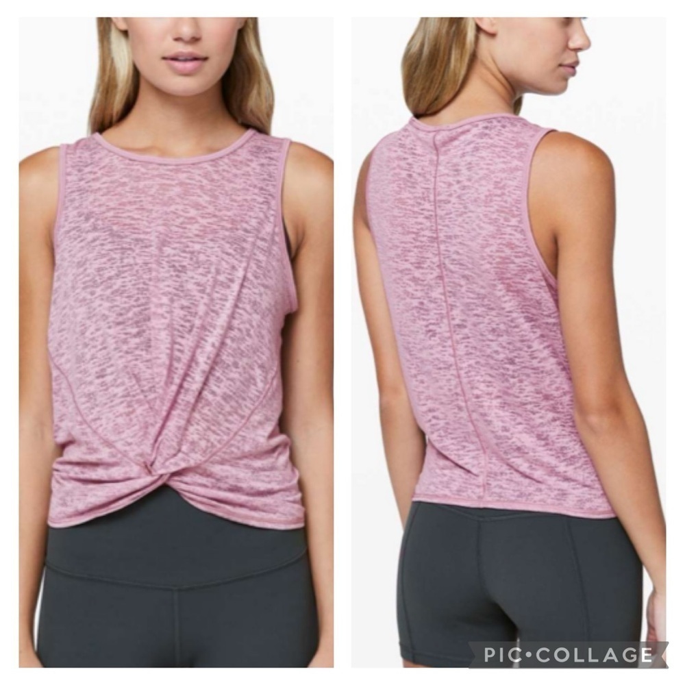 Lululemon Breeze Through Twist Tank Rose Blush Pink Size 8